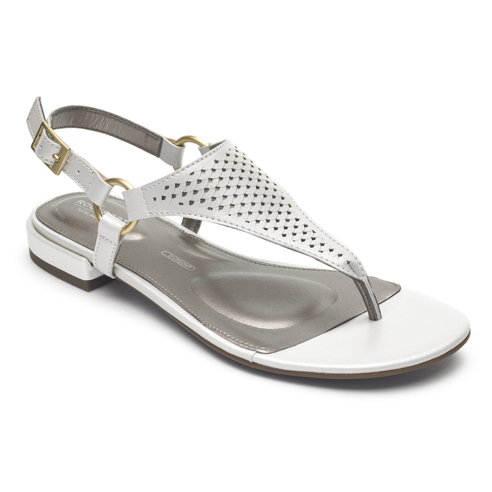 Rockport Sandals For Womens White - Total Motion Zosia Thong - QW2790451